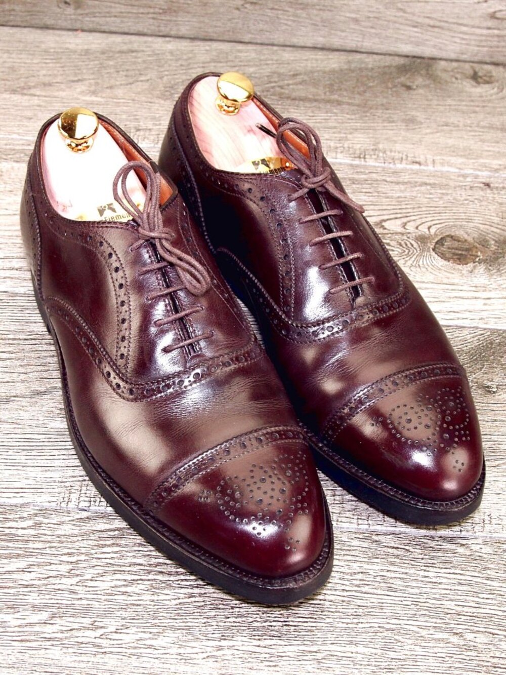 $716 ALDEN 908 Perf Tip Bal Oxford 10 M Burgundy * add $15 new Cedar Trees